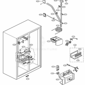 Ice And Water Parts Diagram and Parts List for 51026 ATI1SER LG Refrigerator