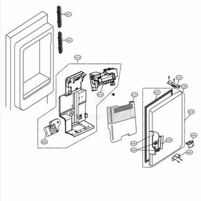 Ice Maker And Ice Bin Parts Diagram and Parts List for 71052 ASWCSE4 LG Refrigerator