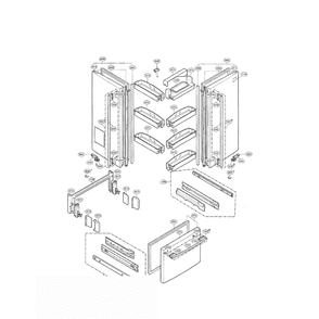 Door Diagram and Parts List for LRFD22850SW  LG Refrigerator