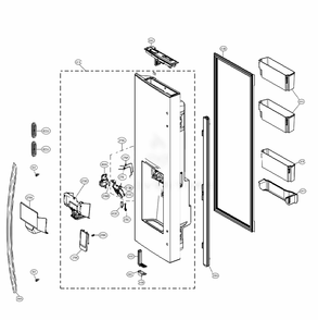 Door Parts 1 Diagram and Parts List for LRFVC2406D ASBCNA0 LG Refrigerator