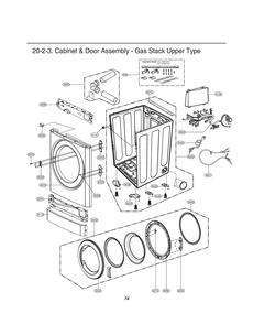 Cabinet And Door Assembly Diagram and Parts List for GDL1329CGW7 ASSEELC LG Dryer