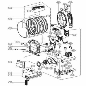 Drum And Motor Assembly: Electric Type Diagram and Parts List for 81072 ABWESEU LG Dryer