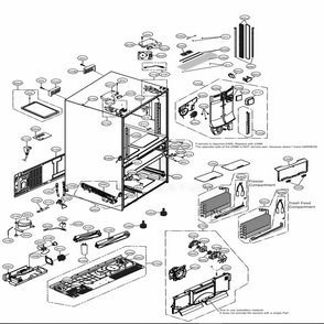 Case Parts Diagram and Parts List for LMXC23796S ASTCNA1 LG Refrigerator