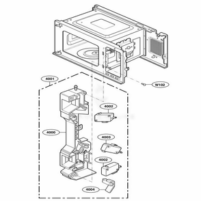 Latch Board Parts Diagram and Parts List for 64282 AWHESEA LG Wall Oven