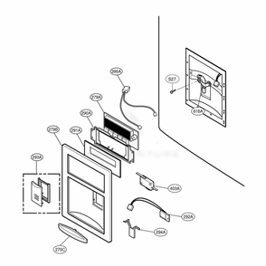 Dispenser Parts Diagram and Parts List for 78559 AWBCSEF LG Refrigerator