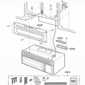 Installation Parts Diagram and Parts List for MV1140T WHEGSC LG Range