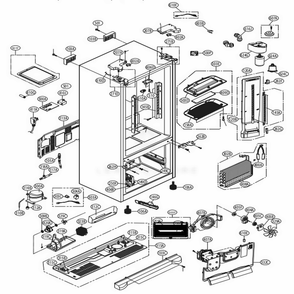 Case Parts Diagram and Parts List for LFX25974ST ASTCNA5 LG Refrigerator