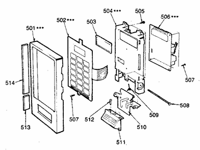 Control Panel Parts Diagram and Parts List for 7218831380  Kenmore Microwave
