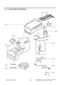 Dispenser Assembly Diagram and Parts List for F3E0CYT2B ABSETUS LG Washer