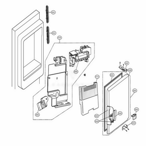 Ice Maker And Ice Bin Parts Diagram and Parts List for LMXS28626M AMTCNA0 LG Refrigerator