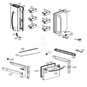 Door Parts Diagram and Parts List for LFCS28768S ASTCNA0 LG Refrigerator