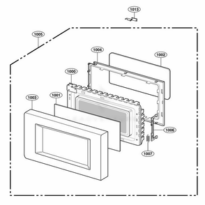 Door Parts Diagram and Parts List for 62222301 CW1ESEA LG Range