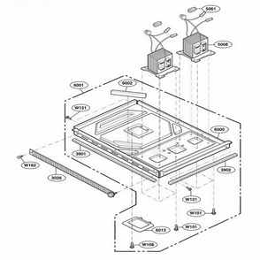 Base Plate Parts Diagram and Parts List for RFS518S ASTQAMA LG Range