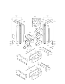 Door Parts Diagram and Parts List for LMX25984ST 00 LG Refrigerator
