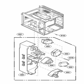 Latch Board Parts Diagram and Parts List for URFS518S AST7AMA LG Range