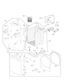 Cabinet And Door Parts Diagram and Parts List for DLEX7700VE  LG Dryer