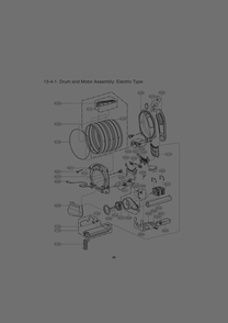 Drum And Motor Assembly Diagram and Parts List for 81073 ASTESEU LG Dryer