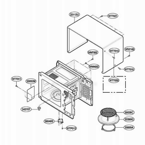 Oven Cavity Parts Diagram and Parts List for JE1590CC ABSEGEU LG Range