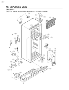 Case Parts Diagram and Parts List for GM-B372SLCA APZCNA0 LG Refrigerator