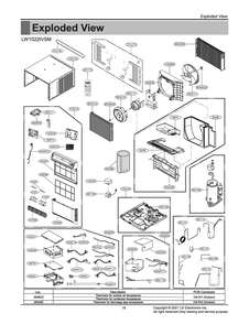 Diagram 1 Diagram and Parts List for LW1022IVSM AT1AUSL LG Air Conditioner