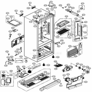 Case Parts Diagram and Parts List for 71023 ASTCSE2 LG Refrigerator