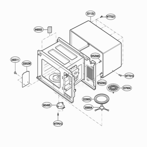 Oven Cavity Parts Diagram and Parts List for MS133SE MWEGSC LG Range
