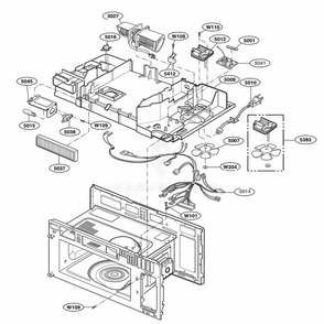 Interior Parts 3 Diagram and Parts List for MMV4205AAQ AB6EMTG LG Microwave