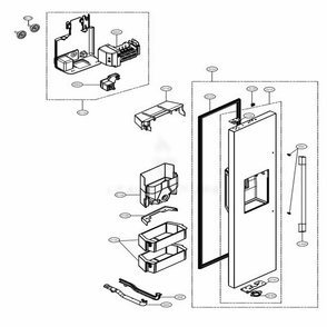 Freezer Door Part Diagram and Parts List for UPSXB2627S ASTCNA1 LG Refrigerator