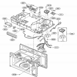 Interior Parts 3 Diagram and Parts List for AMV4204AAW AW1EAMA LG Range