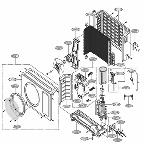 Outdoor Unit Diagram and Parts List for LSUJ0910HL AMBCEUS LG Air Conditioner