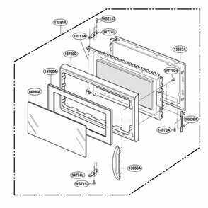 Door Parts Diagram and Parts List for YKHMC107EBT0 BSEKAC LG Range