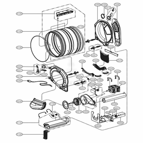Drum And Motor Assembly: Electric Type Diagram and Parts List for DLEX3370R ACREEUS LG Dryer