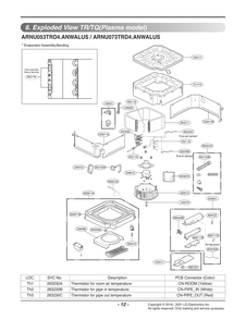 Diagram 1 Diagram and Parts List for ARNU053TRD4 ANWALUS LG Air Conditioner
