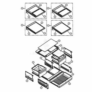 Refrigerator Parts Diagram and Parts List for 74024 ABICSE2 LG Refrigerator