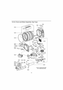 Drum And Motor Assembly Diagram and Parts List for RN13A2AS ABWESEU LG Dryer