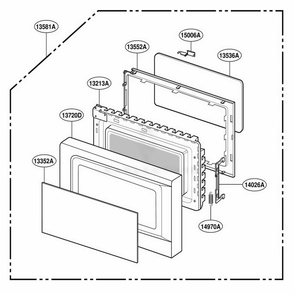 Door Parts Diagram and Parts List for 87910 MWESEC LG Range