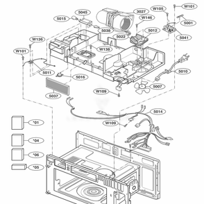 Interior Parts 2 Diagram and Parts List for JMV8196ACW AWHEJEC LG Range