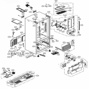 Case Parts Diagram and Parts List for LFXS24663S ASTCNA0 LG Refrigerator