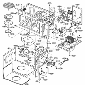 Interior Parts 1 Diagram and Parts List for LSMC3086ST CSBESTD LG Microwave