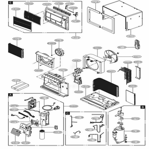 Main Diagram and Parts List for LT1036CER AWYAUSH LG Air Conditioner