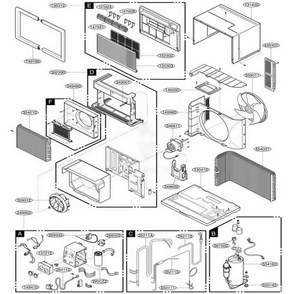 Main Diagram and Parts List for LXA1011AAL AWYCLCI LG Air Conditioner