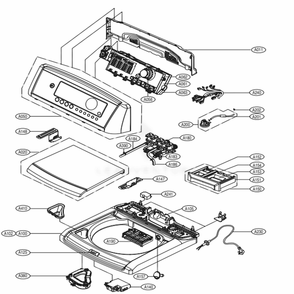 Top Cover Assembly Diagram and Parts List for WT4901CW ABWEEUS LG Washer