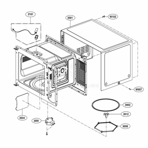 Oven Cavity Parts Diagram and Parts List for LMC1375SW CWHEBBY LG Wall Oven