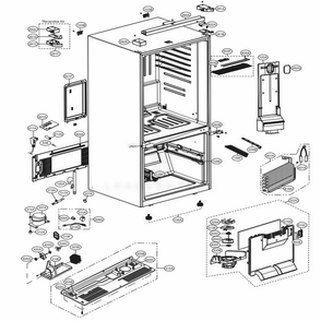 Case Parts Diagram and Parts List for LDCS24223B AWBCNA1 LG Refrigerator