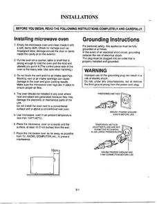 Installation/grounding Instructions Diagram and Parts List for MA-972MW  LG Microwave