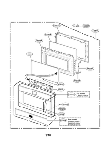 Door Parts Diagram and Parts List for LTRM1240SW01  LG Microwave
