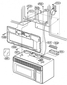 Installation Parts Diagram and Parts List for MV-1725B  LG Microwave