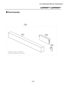 Panel Assembly Diagram and Parts List for DUAG27HN ASTESNA LG Dishwasher