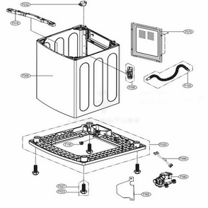 Outer Case Assembly Diagram and Parts List for 31402 ABWEPEU LG Washer