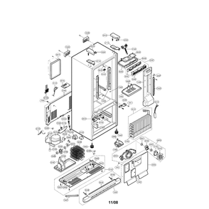 Case Diagram and Parts List for LFC20760ST 00 LG Refrigerator